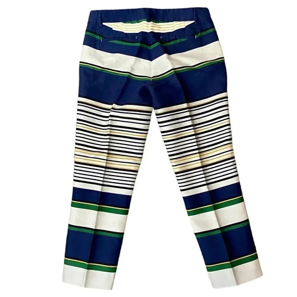 J.Crew Factory Striped Cropped Ankle Pants Career Work Size 2 - Picture 5 of 11